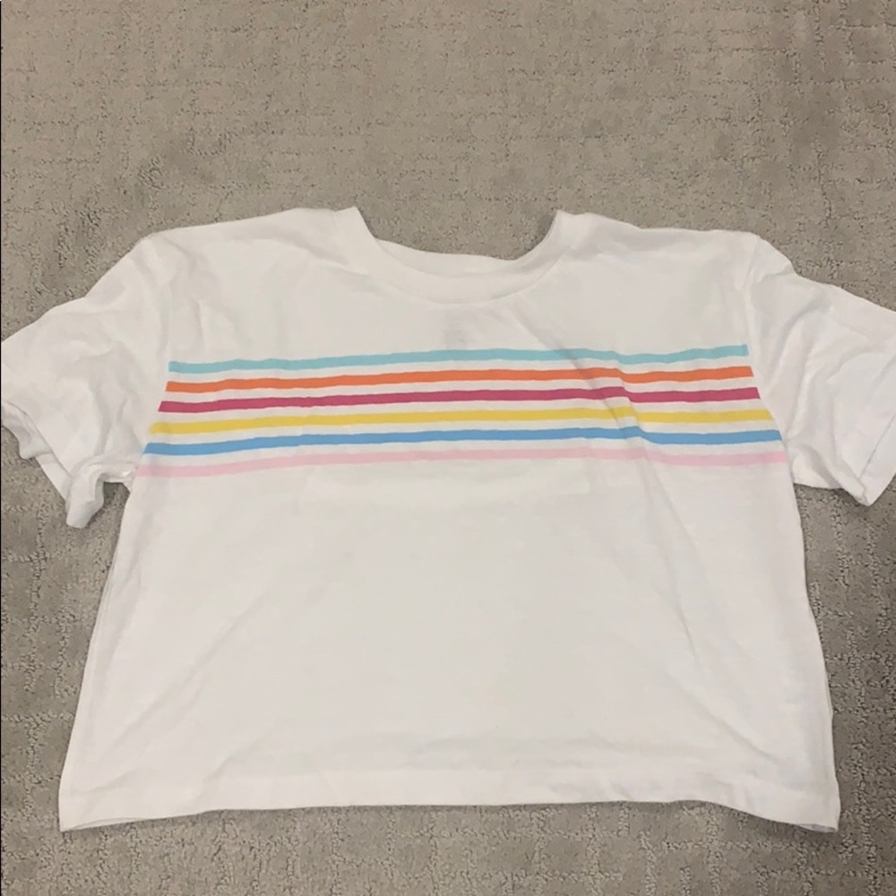 Rainbow stripe crop top